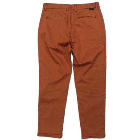 Zara Men Burnt Orange Flat Front Cotton Chino Trouser Pants Sz 31W - Picture 4 of 8